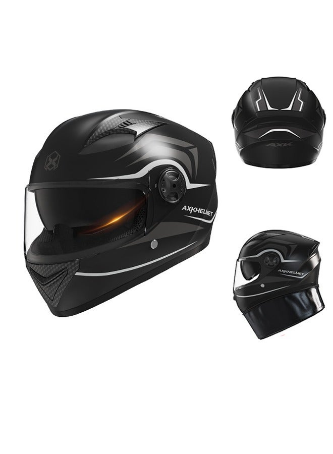 خوذة كاملة الوجه مع واقي قابل للتعديل، فتحة تهوية، عدسة مضادة للضباب، غلاف من مادة ABS، خوذة دراجة نارية، معدات ركوب، خوذة كاملة الوجه للشباب، خوذة دراجة نارية للطرق الوعرة، خوذة ركوب للجنسين، خوذة رائعة للدراجات الجبلية والطرق، خفيفة الوزن ومقاومة للصدمات، مناسبة للرحلات في جميع الفصول (أسود مطفي) - Image 1